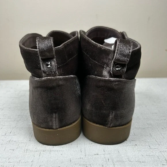 Indigo Rd Boots Womens 8.5 M Alabama Velvet Ankle Booties Lace Up Flats Brown - Picture 5 of 7